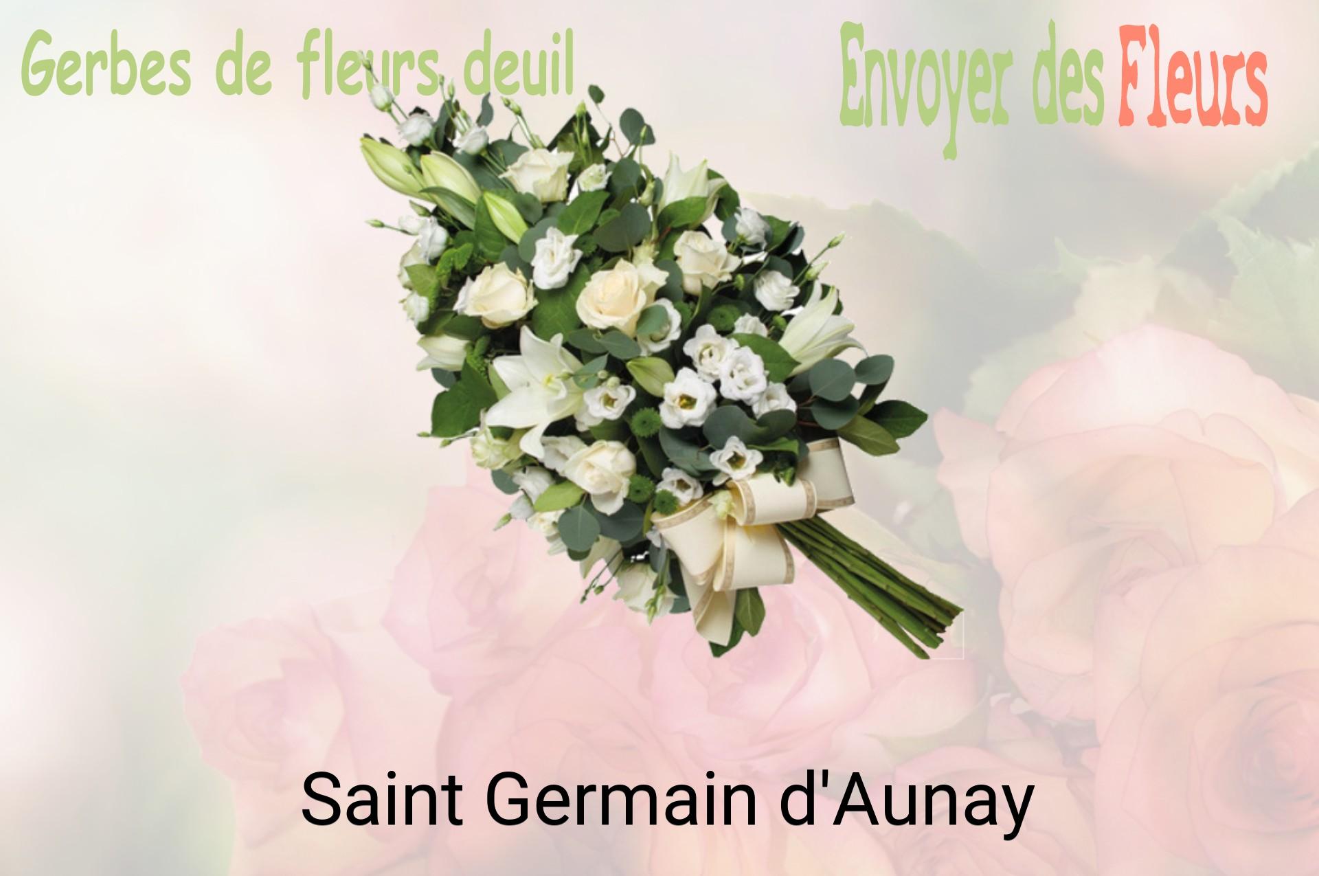 Gerbe de fleurs de deuil livrée à Saint-Germain-d'Aunay